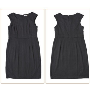 Calvin Klein Sheath Dress Size 12 Gray Sleeveless Fitted Crew Neck Corpcore GUC